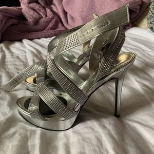 Silver shoes perfect for a dressy occasion